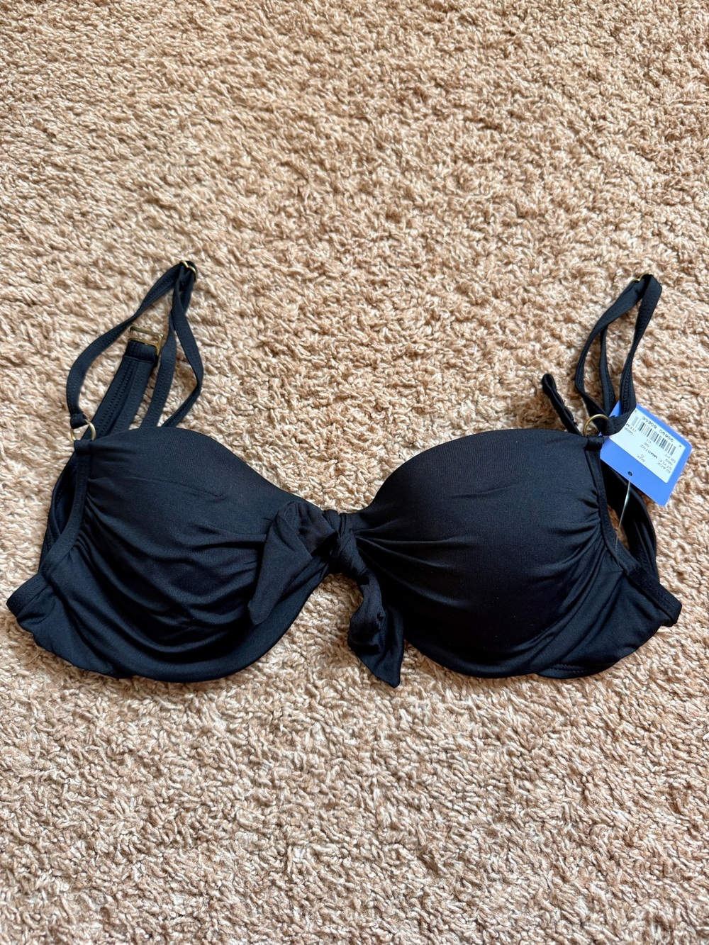 Black Small Padded Push Up Bikini Swim Top